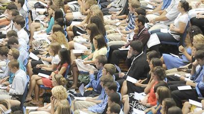 Members of the second-largest freshman class in the history of Duquesne University attend their annual Matriculation Ceremony at the A.J. Palumbo center last week.