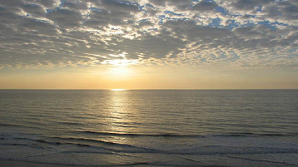 The sun sets at Myrtle Beach, S.C.