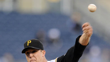 Starter Paul Maholm pitched 6 1/3 innings, giving up four runs on nine hits against the Brewers last night at PNC Park.