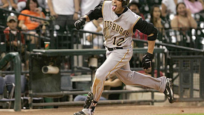 Freddy Sanchez had to let it all hang out to finish off his ninth-inning inside-the-park home run Monday night in the Pirates' 9-3 comeback win.