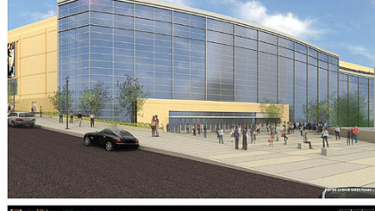 The Centre Avenue entry plaza for the Penguins' new arena.