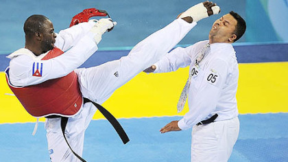 BEIJING -- Cuba's former Olympic taekwondo champion Angel Valodia Matos was expelled from major international competitions for kicking the referee in the head when he was disqualified in the match.