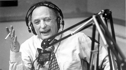 Myron Cope at the radio microphone in 1995.