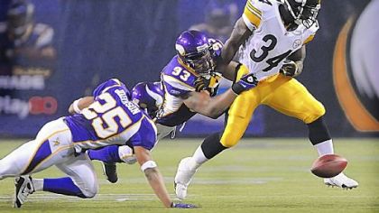 Rashard Mendenhall is paying a steep price for his two fumbles Saturday against the Vikings. Fellow running back Willie Parker and veteran wide receiver Hines Ward have set the stakes: The '$100 Mendenhall ball.'