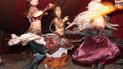 Olivia Kissel, Christine Andrews and Maria Hamer of the Zafira Dance Company.