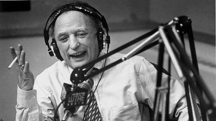 Myron Cope works his WTAE final radio show in 1995.