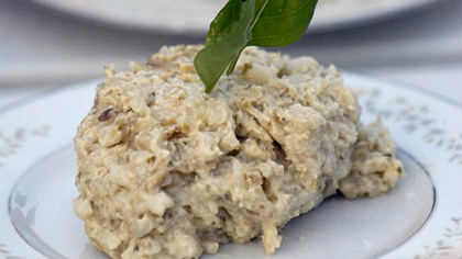 Puddin' Pear, a creamy rice pudding made with pears and fresh basil.