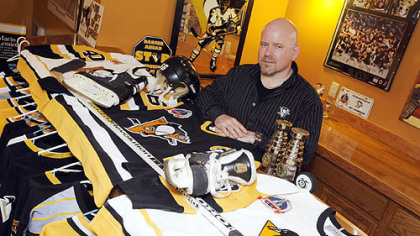 Tim Kelley, of Coraopolis, has been collecting Penguins memorabilia since 1995.