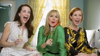 Kristin Davis, left, stars as Charlotte York-Goldenblatt, Kim Cattrall, center, as Samantha Jones and Cynthia Nixon as Miranda Hobbes in "Sex and the City."