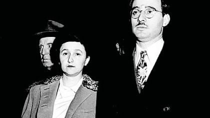 Julius Rosenberg and his wife, Ethel, are shown during their espionage trial in New York's federal courthouse in March 1951. Documents released from the National Archives last week are likely to provide further evidence that they were guilty of spying for the Soviet Union. The Rosenbergs were convicted of the charges and were electrocuted on June 19, 1953.
