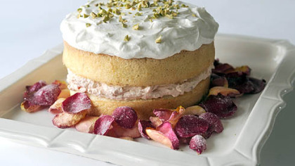 Persian Love Cake with Candied Rose Petals