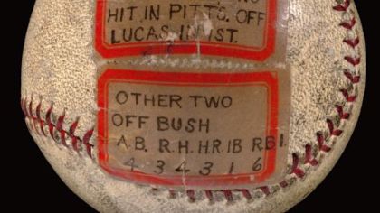 Babe Ruth's home run ball No. 712, hit in Pittsburgh on May 25, 1935.
