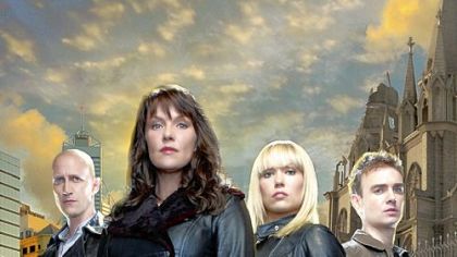 "Sanctuary" stars Christopher Heyerhahl, left,  Amanda Tapping, Emilie Ullrep and Robin Dunne.