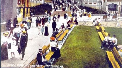 Visitors to Luna Park, which opened in 1905, depicted in another vintage post card.
