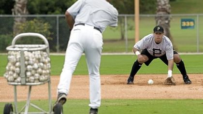 Pedro Alvarez working in Bradenton.