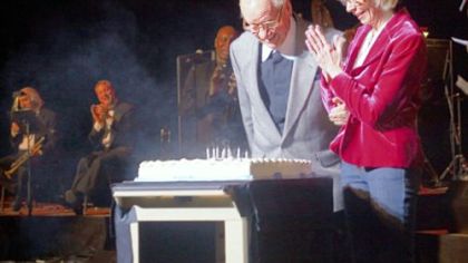 Porky Chedwick and his wife Jeannie celebrating on Saturday.