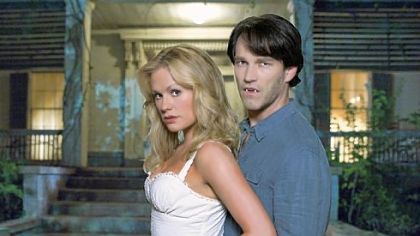 Anna Paquin and Stephen Moyer star in the comical vampire soap opera "True Blood.