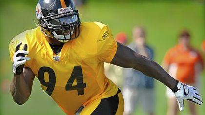 A healthy Lawrence Timmons zeroes in on a ballcarrier during yesterday's afternoon practice.