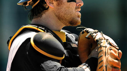 Pirates players and manager John Russell take notice as hot-hitting Ryan Doumit shows a lot of leadership in recent days.