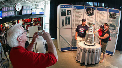 Scotiabank Place played host to two shows in one this weekend. Inside the arena, the NHL conducted its entry draft. In the concourses, a card and memorabilia show was in full swing. Its star attraction: The Stanley Cup.