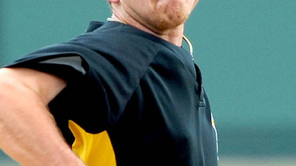Zach Duke pitched three scoreless innings with one hit against the Blue Jays yesterday.