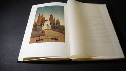 A book, "Italian Villas and Their Gardens," by Edith Wharton with pictures by Maxfield Parrish.