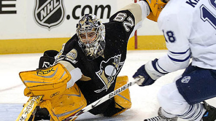 Marc-Andre Fleury makes a save vs. Toronto in October.
Paul Rhoads