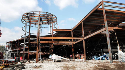 The steel structure of what will be the casino on the North Shore.