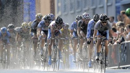 Cyclists race a circuit in Downtown Pittsburgh as part of the Tour of Pennsylvania bike race yesterday.