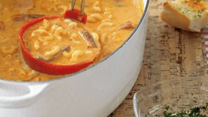 Macaroni and Cheese Soup from "The NFL Gameday Cookbook."