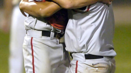 West Allegheny's Ricky Devereaux, left, and Zak Sinclair celebrate their WPIAL Class AAA title last season.