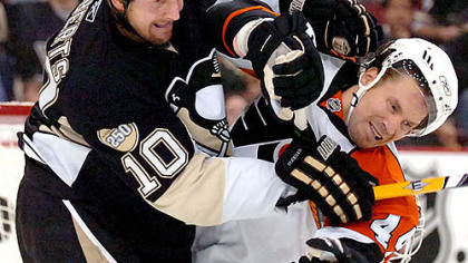 Gary Roberts -- Penguins winger won't try to skate for two more weeks.