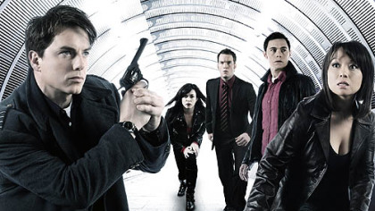The team "Torchwood" == John Barrowman, left, Eve Myles, Gareth David Lloyd, Burn Gorman and Naoko Mori.