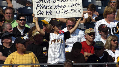 A young fan expresses his hope that the Pirates will keep infielder Jack Wilson next year.