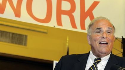 Gov. Ed Rendell at a news conference yesterday at the Allegheny County Courthouse.