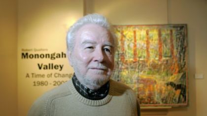 Andy Starnes/Post-Gazette
Robert Qualters stands in front of "A Rainy Day in Homestead," part of the show, "Monongahela Valley  A Time of Change  1980-2000".