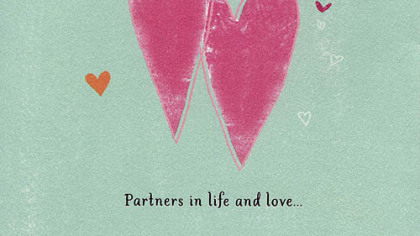 A Hallmark same-sex wedding greeting card.