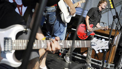 Relient K performs during the 2008 Vans Warped Tour at the Post-Gazette Pavilion yesterday.