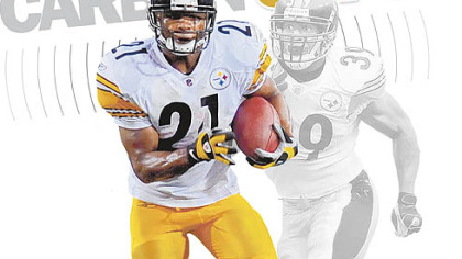 On the left: Mewelde Moore -- Signed with the Steelers in the offseason as a free agent for backup running back position. On the right: Willie Parker -- Starting running back ran for 263 yards and three touchdowns before injuring his knee in Week 3 against Philadelphia.