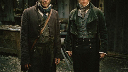 In this photo provided by Dimension Films, Jake Grimm, played by Heath Ledger, left, and Will Grimm, played by Matt Damon, are seen in the supernatural thriller "The Brothers Grimm."