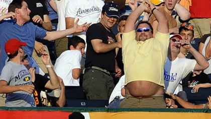 The Pirates' Jason Bay watches a home run hit by the Rays Evan Longoria in the first inning last night.