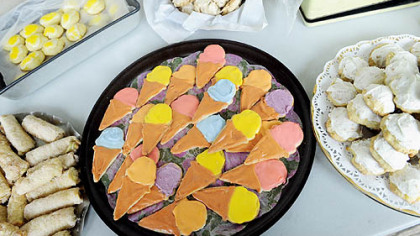 Cookies await Frick Park Lawn Bowling Club members during last week's gathering.