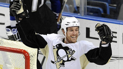 Ryan Malone celebrates his goal against the Lightning in the third period in Tampa, Fla.