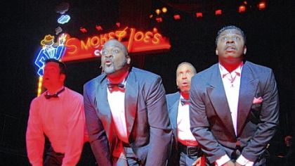 Deb Lyons, left, Terry Burrell and Bob Gaynor rehearse for Pittsburgh CLO's production of "Smokey Joe's Cafe."