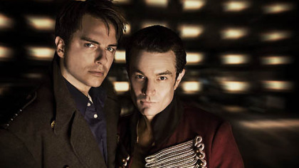Captain Jack Harkness (John Barrowman) and Captain John Hart (guest star James Marsters) on Saturday's "Torchwood" season premiere.