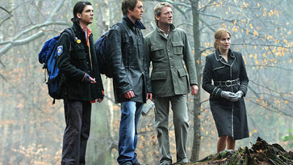 "Primeval" stars, from left, Connor (Andrew Lee Potts), Stephen (James Murray), Cutter (Douglas Henshall)and Claudia (Lucy Brown)