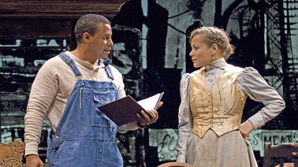 Montae Russell as Jeremy Furlow, Michole Briana White as Molly Cunningham
in 'Joe Turner'