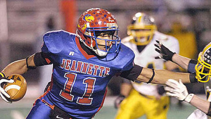 Dec. 8, 2006: Pryor pushes away a Wilmington defender in the first half of the PIAA Class AA semifinal at Hempfield High School.