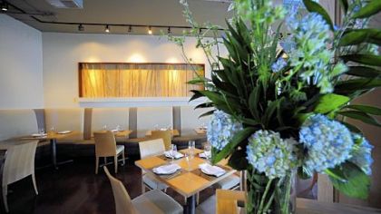The modern glamour of the interior is part of the charm of Typhoon, a Thai restaurant in Shaydside