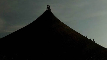 JISHU, China -- Local people collect coal at a coal mine in Jilin province.